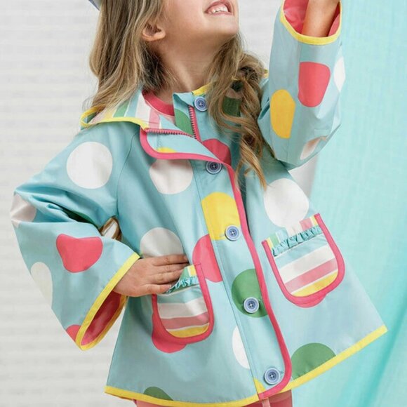 Matilda Jane Dancing in The Rain Polka Dot Raincoat Size 12